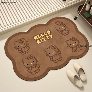 Kitty地毯美拉德豹紋復古矽藻防滑地墊hello Kitty浴室廁所衛生間吸水腳墊 地墊 地毯 踏墊