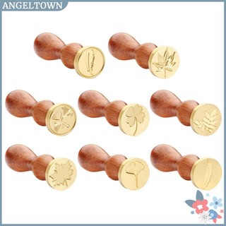 Plant Sealing Wax Stamp Wood Handle Ancient Craft Decor
