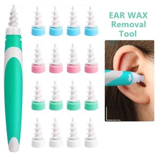 16pcs Set Ear Wax Removal Tool Spiral Soft Silicone Ear Clea