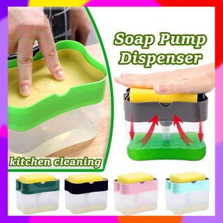 Creative 2-in-1 Soap Pump Dispenser Kitchen Tray Sponge Soap