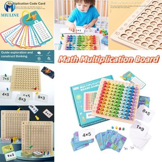 Wooden Math Multiplication Board Educational Children Counti