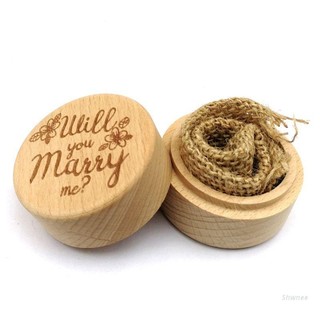 Personalized Engraving Rustic Wedding Wooden Ring Box Jewelr