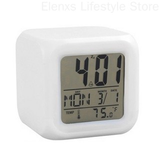 7 Colors LED Changing Digital Alarm Clock Desk Thermometer N