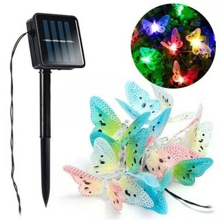 4M Solar Power String Lights Butterfly Shape 12-LED Fiber Op