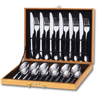 24 Piece Pcs Flatware Tableware Set Stainless Steel Cutlery