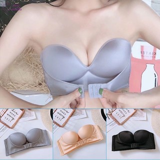 Strapless Front Buckle Lift Bra Seamless Backless Sticky Inv