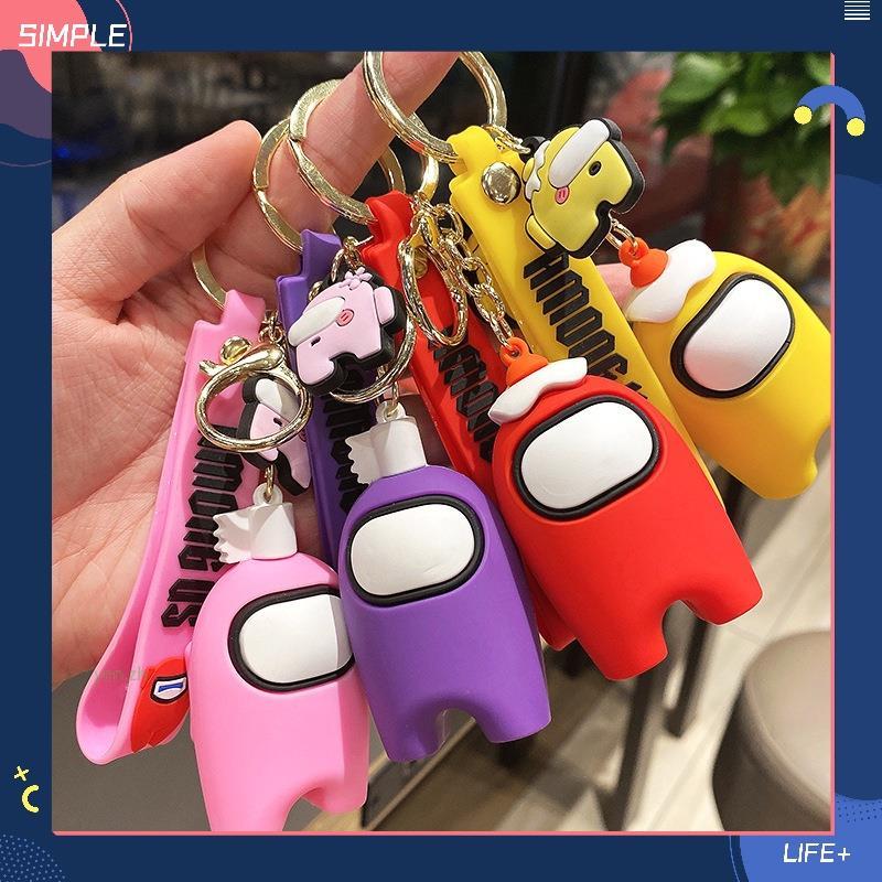 🔥among us太空狼人殺周邊鑰匙扣 公仔鑰匙圈 鑰匙扣 PVC吊飾 個性創意公仔滴膠鑰匙圈 遊戲動漫鑰匙扣 吊飾