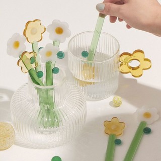 Handmade Glass Stirring Spoon Flower Cute Dessert Spoon