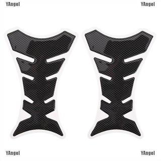 2x Motorcycle Universal 3D Carbon Fiber Gel Gas Fuel Tank Pa