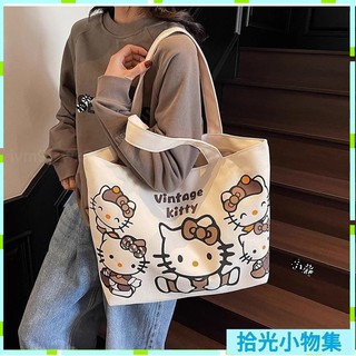 桃園快速🚛🎀Hello Kitty卡通帆布包 時尚女包 手提單肩兩用 通勤百搭 大容量托特包 可愛必備✨