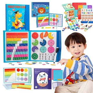Magnetic Rainbow Fraction Tiles Circles Montessori Toy Math
