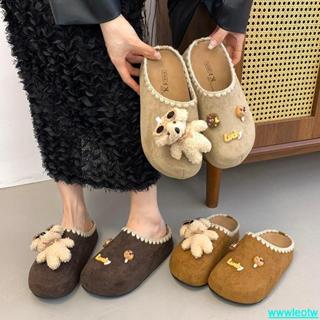 💢限時免運💢懶人鞋 女生平底鞋 復古刺繡包頭拖鞋女 外穿秋冬新款厚底鞋 增高懶人勃肯鞋 懶人一腳蹬女鞋 防滑鞋子 單鞋女