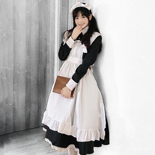 YG 萬聖節穿搭 舞會服飾 ins日係 經典女僕裝 cos動漫 男僕裝 長袖大碼 長款cosplay 日常穿搭 偽娘套裝