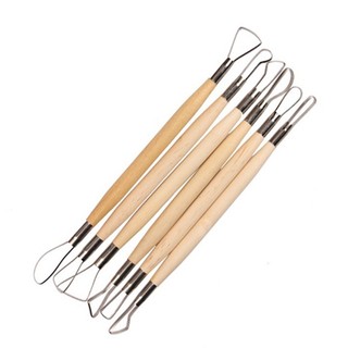 6pcs Wood Handle Wax Pottery Clay Carving Tool DIY Craft Set
