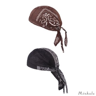 2Pcs Durag Skullcap Hair Loss Head Scarf Muslim Bandana Turb