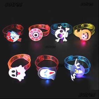 發光戒指 玩具戒指 發光手環 兒童 萬聖節發光手錶帶 led閃光手腕帶 萬聖節戒指 兒童軟膠玩具 矽膠手環 卡通手錶