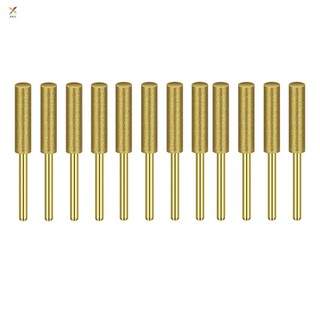 12 Pcs Grind Bit Sharpening Saw Chains Titanium Coated Emery