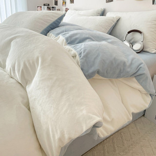 【COZY】牛奶絨床包四件套 冬季加厚珊瑚法蘭絨舒適親膚適合裸睡 床包組 床單 被套 床上三件套 床包款