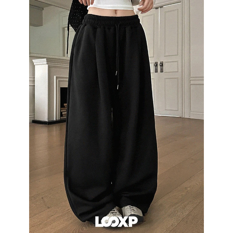 Codibook｜韓國 Loonough 輕盈打褶寬鬆鬆緊腰長褲［預購］長褲 女裝