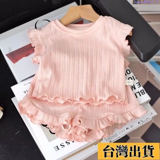 🌷新店優惠🌷女童夏裝套裝新款女寶寶洋氣衣服無袖時髦夏季小女孩兩套中大童夏裝 兒童冰絲套裝 卡通套裝 夏季運動休閒套
