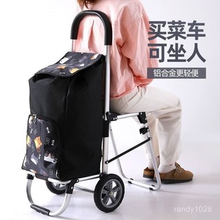 臺灣免運 附發票 買菜小拉車 鋁閤金購物車 可坐人 老年人輕便小車 旅行折疊便攜手推車 菜籃車/買菜車/手拉車/購物袋