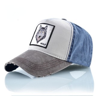 Animal Embroidery Baseball Cap Men Women Washed Cotton Snapb
