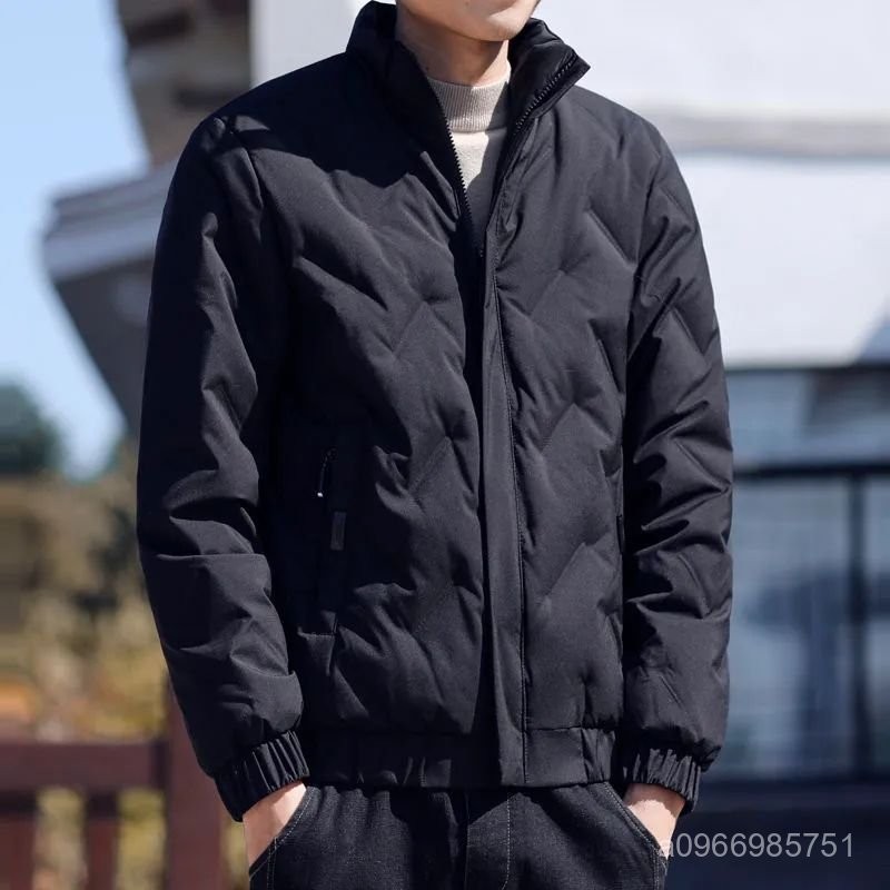 【ASDF】臺灣出貨 免運 薄款羽絨男 80%白鴨絨羽絨服男士短款潮牌2023年冬新款韓版潮流輕薄立領外套 2KHQ