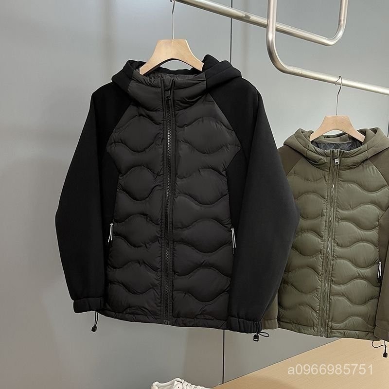 【ASDF】臺灣出貨 免運 薄款羽絨男 拚接90短款羽絨服鴨絨2025輕薄新款保暖連帽時尚外套休閒 QPJA