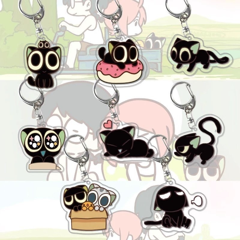 羅小黑 小黑喵喵喵 羅小黑戰記 羅小黑戰記2動漫電影週邊鑰匙扣風息洛竹亞克力透明閨蜜書包掛件