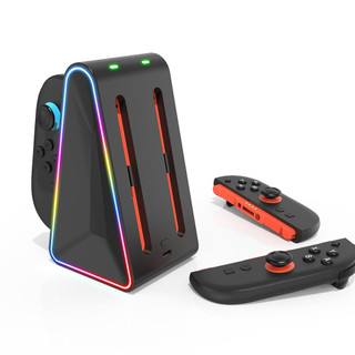 ✨臺灣出貨+免運 Switch2代手把座充配件 四閤一 左右手把座充配件 NS2小手把底座充電器配件 三角座充 炫彩支架