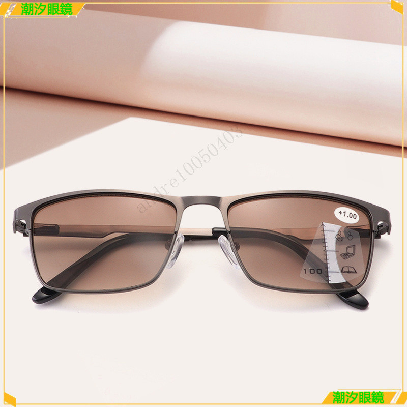 👓老花太陽眼鏡👓撇帥半眉框太陽老花眼鏡 看遠看近老花眼鏡 時尚金屬框老花眼鏡 老視鏡 閱讀鏡 老花眼鏡 老花鏡 眼鏡