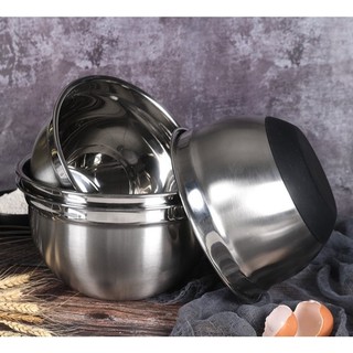 Anti-slip mixing bowl large salad basin stainless steel baki