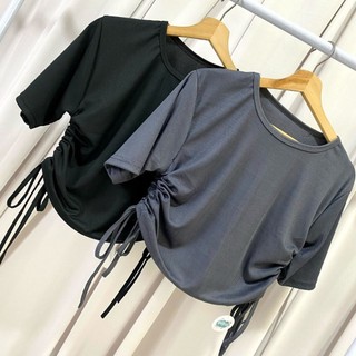 Top l Crop Top l Crop Top Drawstring l Rib Knit Premium l Wo