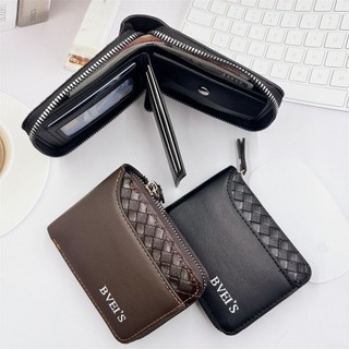 Border Wallet Men's Short Style Horizontal Style Zipper Wall