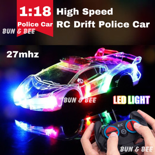1:24 High Speed LED Light RC Drift Police Car Toys Police Ca