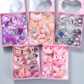 18Pcs Kids Cute Animal Hairpins Hair Stretchy Ties Set/Baby