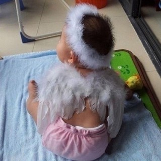 Cute Baby White Angel Wings Feather for Party Decoration And