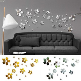 Modern DIY Petals Flowers 3D Mirror Wall Stickers Set Decal