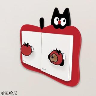哈尼hani | 黑貓開關貼法式田園卡通臥室必備遮醜高級感開關貼結婚雙開