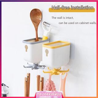 1pcs 6-Claw Kitchen Hook Can Be Rotated Hole-Free 6-Claw Wal