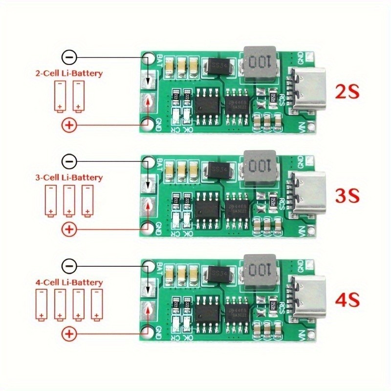 永順Type-c升壓充電板 鋰離子電池USB充電器電池2串3串4串保護板DC3-5 2串充電板1A,2串充電板2A,2串