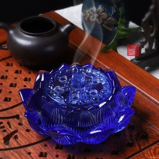【七彩琉璃蓮花香爐】禪意家用薰爐 檀香爐 沉香爐 香道缸 國風 七彩琉璃 蓮花 香爐 薰香爐 檀香 沉香 香道 家用 薰