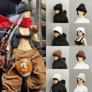 特價1/12機娘素體兵人衣服配件diy潮流人偶冷帽6寸SHF帽子figma針織帽