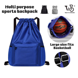 Drawstring Backpack Water Resistant With Pocket String Swim