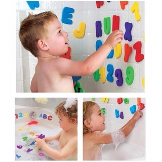 36Pcs/set Puzzle Toys Water Bath Letters Numbers Paste Baby