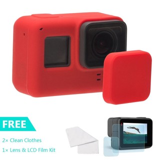 Soft Silicone Case with Lens Cover Cap + Lens PET Screen Pro