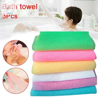 3Pcs Nylon Mesh Bath Shower Body Washing Clean Exfoliate Puf