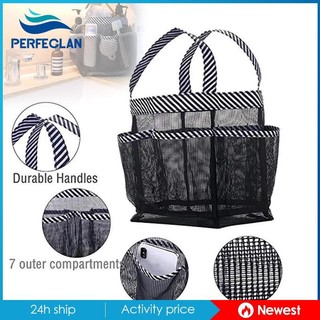 Portable Mesh Shower Caddy Portable 8 Basket Pockets Storage