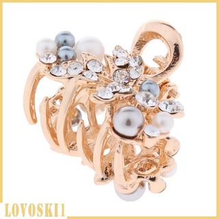 Small Pearls Rhinestone Hair Claw Clip Strong Holding Hair C
