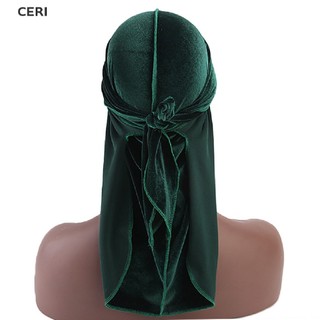 CE Men Women Velvet Durag Turban Cap Chemo Bandana Hats Pira